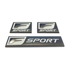 3PC F-Sport Fender Emblem Rear Side Badge Grey Metal For IS-F GS F RC IS250 350