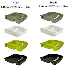 PLASTIC KITCHEN SINK DISH DRAINER CUTLERY PLATE CUP DRAINING HOLDER RACK TIDY