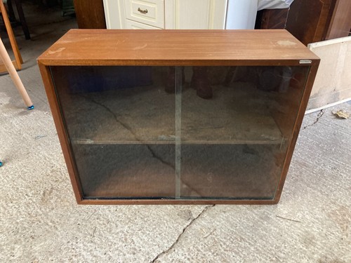 Teak display cabinet glass - teak,