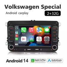  For VW GOLF MK5 MK6 7" Apple Carplay Android 14 Car Stereo Radio Player GPS NAV