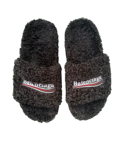 Balenciaga black furry open - ,