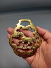Vintage Brass Medallion, Horse Design, Heraldry symbol, bottle opener, 