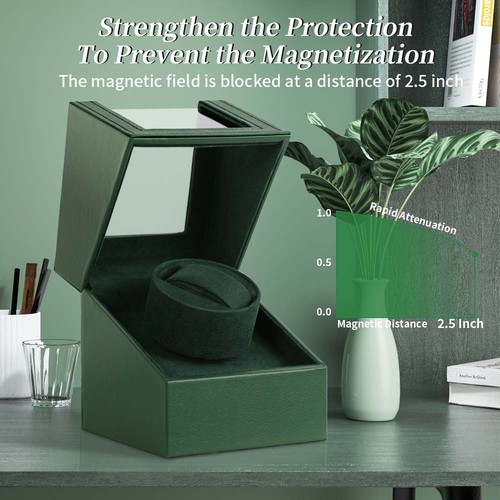 Green leather single watch - pu,