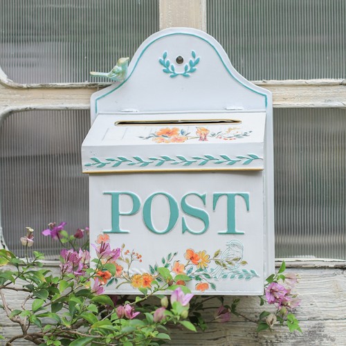 White wedding mailbox post box - white,