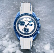 MISSION TO MOON - SNOOPY White Rubber Watch Strap For OMEGA x SWATCH MOONSWATCH