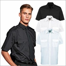 Premier Mens Short Sleeve Pilot Office Formal Workwear Security Shirts 14.5-19"