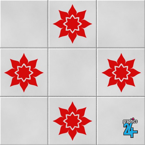 Flowers vinyl wall - flowers, tile