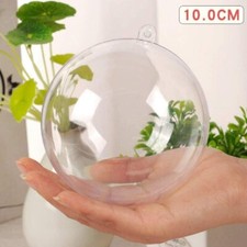 120Pcs Clear Plastic Balls Christmas Baubles Fillable DIY for Home Tree Ornament