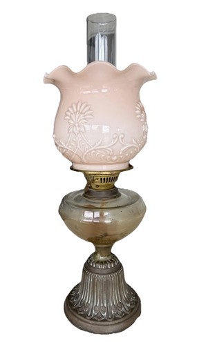 Vintage brass oil lamp - lamp, made