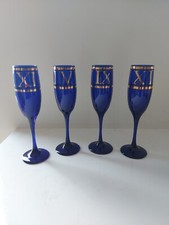  4 Cobalt Blue Champagne Flute