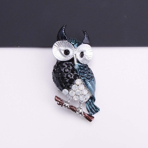 Owl branch brooch elegant - owl,