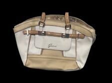 GUESS HANDBAG - white & brown bag