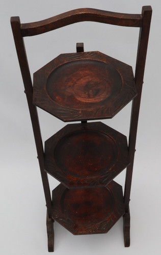 Antique wooden cake stand - -,
