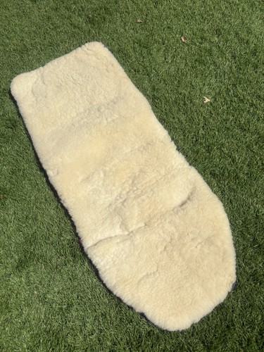 Beige sheepskin quilted saddle - beige,