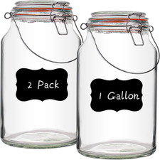 1 Gallon Glass Jar with Lids,2