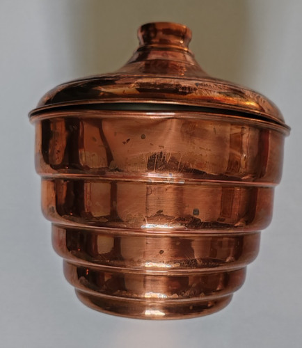 Vintage copper pot with - copper, lid