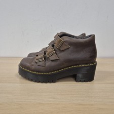 Dr Martens Coppola Platform Crazy Horse Heel Chelsea Chunky Buckle Boots Uk 6.5