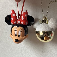 DISNEY MICKEY AND MINNIE MOUSE CHRISTMAS TREE DECORATIONS Figural Red Gold 