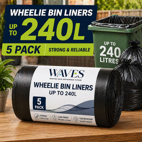 Waves 240l wheelie bin - bin, liners