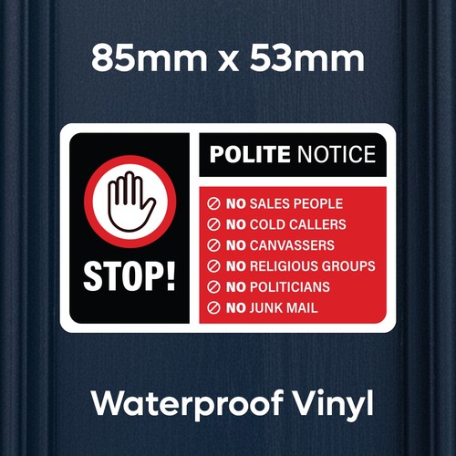 Stop cold callers sign - stop,