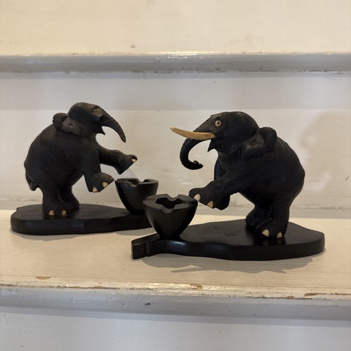 Pair vintage african carved - pair,