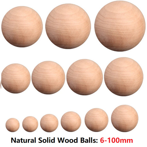 Natural wood solid balls - natural,