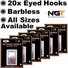 20 Eyed Fishing Hooks Barbless