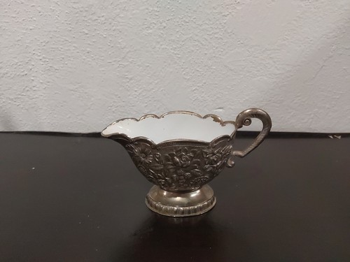 Vintage white enamel silver - vintage,