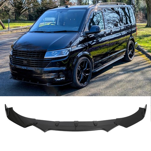Gloss black front bumper - black, lip
