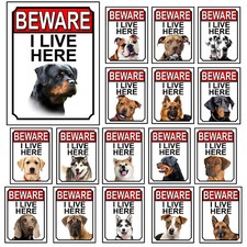 Dog Breed Gate Signs Beware I Live Here Metal Tin Signs Garden Yard Fence 