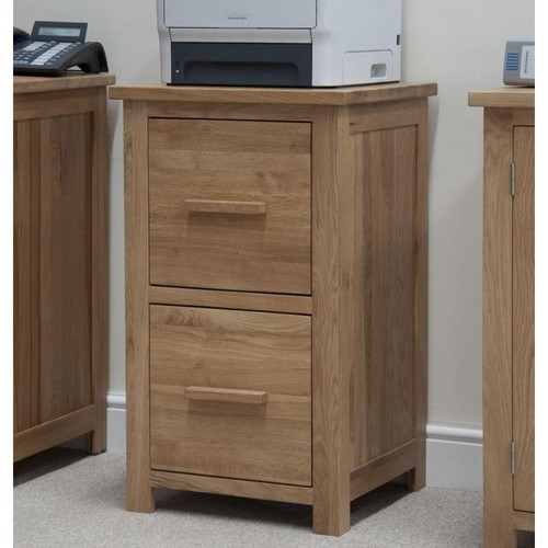 Solid oak two drawer filing - oak,