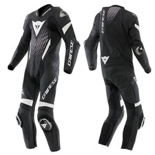 Dainese Laguna Seca 6 One Piece Leather Race Motorcycle Suit Black White F13
