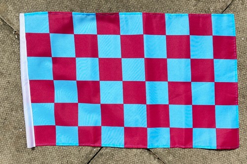 Claret and blue checkered - and, 18"