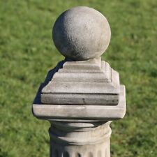 Stepped Stone Ball Finials | Limestone Gate Post Tops Garden Ornament Pillar Cap