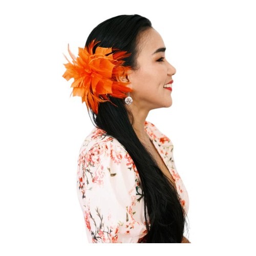 Women flower feather - hair, clip
