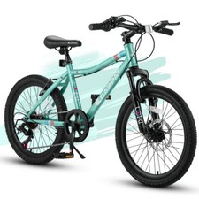 NEW 7 Speed Kids' Mountain Bike 20 Inch Front Suspension Disc Brake Rear V-Brake