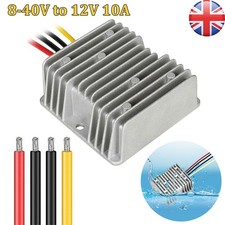 Waterproof 8-40V to 12V 10A DC Voltage Stabilizer Car Power Supply Regulator New
