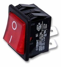 ARCOLECTRIC (BULGIN LIMITED) - Switch, DPST, 16A, 250V ac, Illuminated Red, I/O
