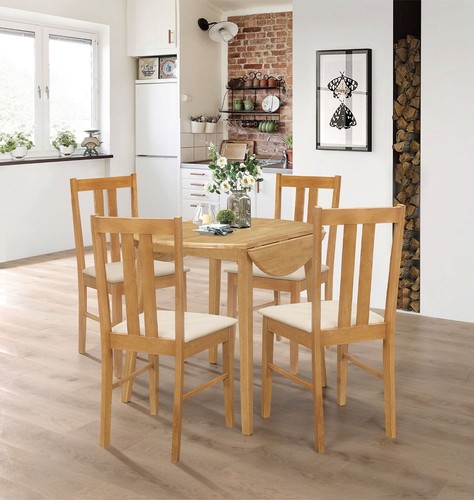 Dining set round drop leaf - round,