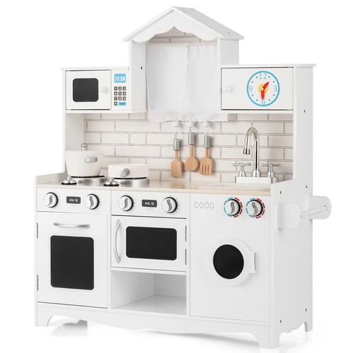 Wooden pretend play kitchen - wooden,