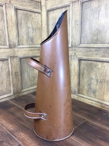 Antique copper coal hod - coal, /