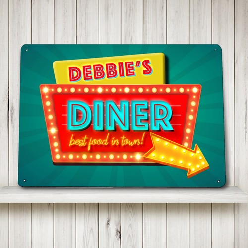 Personalised retro diner metal - retro,