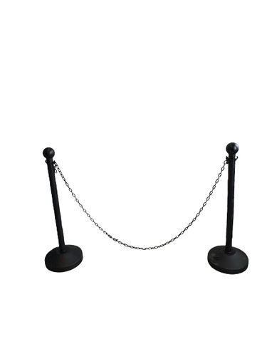 Plastic stanchion base and - stanchion,