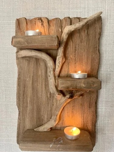 Driftwood candle shelf - driftwood,