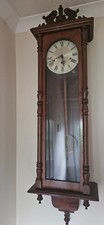 wall clock, regulator clock, vintage clock, mahogany clock, British clock, pendu