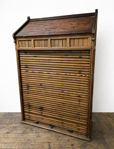 Antique pitch pine tambour - antique,