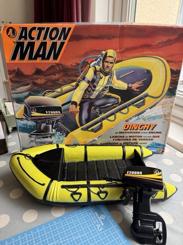 Action man yellow dinghy with - action,