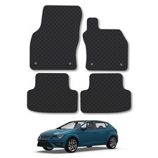 Rubber Car Mats for Seat Leon (2013-2020) Tailored Fit 4pc Heavy-Duty Waterproof