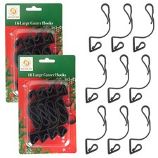 32Pcs Giant Black Gutter Hooks for Outdoor Hanging Christmas String Lights, R...