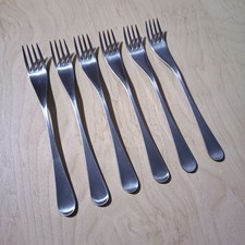 6 x Old Hall by Robert Welch Alveston Dessert Lunch Forks - 18.5 cm - VGC